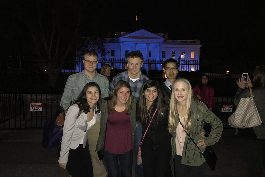 Kimple group shot in front of White House